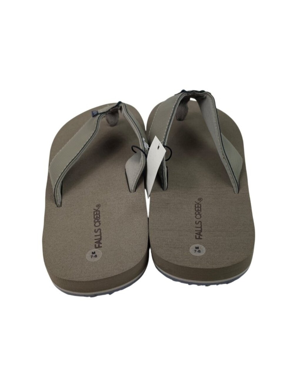 Falls Creek Mens Size Medium (7-8) Taupe Flip Flops Sandals - Picture 6 of 9